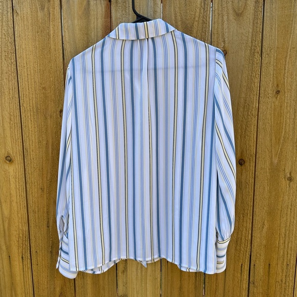Halogen Vertical Stripe Woven Button-Up Shirt Size Small - Picture 6 of 10
